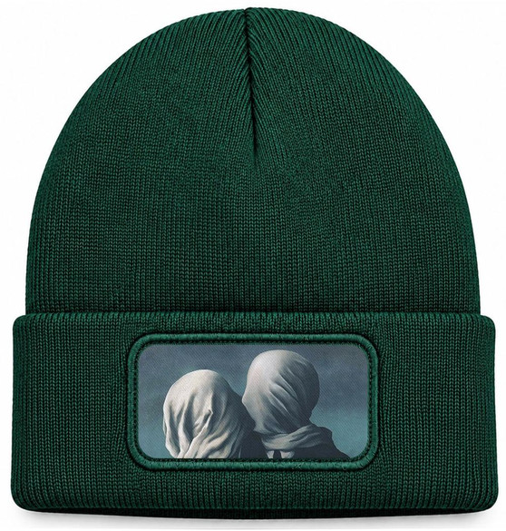 Czapka zimowa Kochankowie René Magritte – zielona