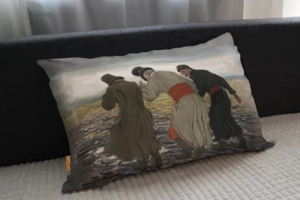 Poduszka Pijani Chłopi Stanisław Masłowski