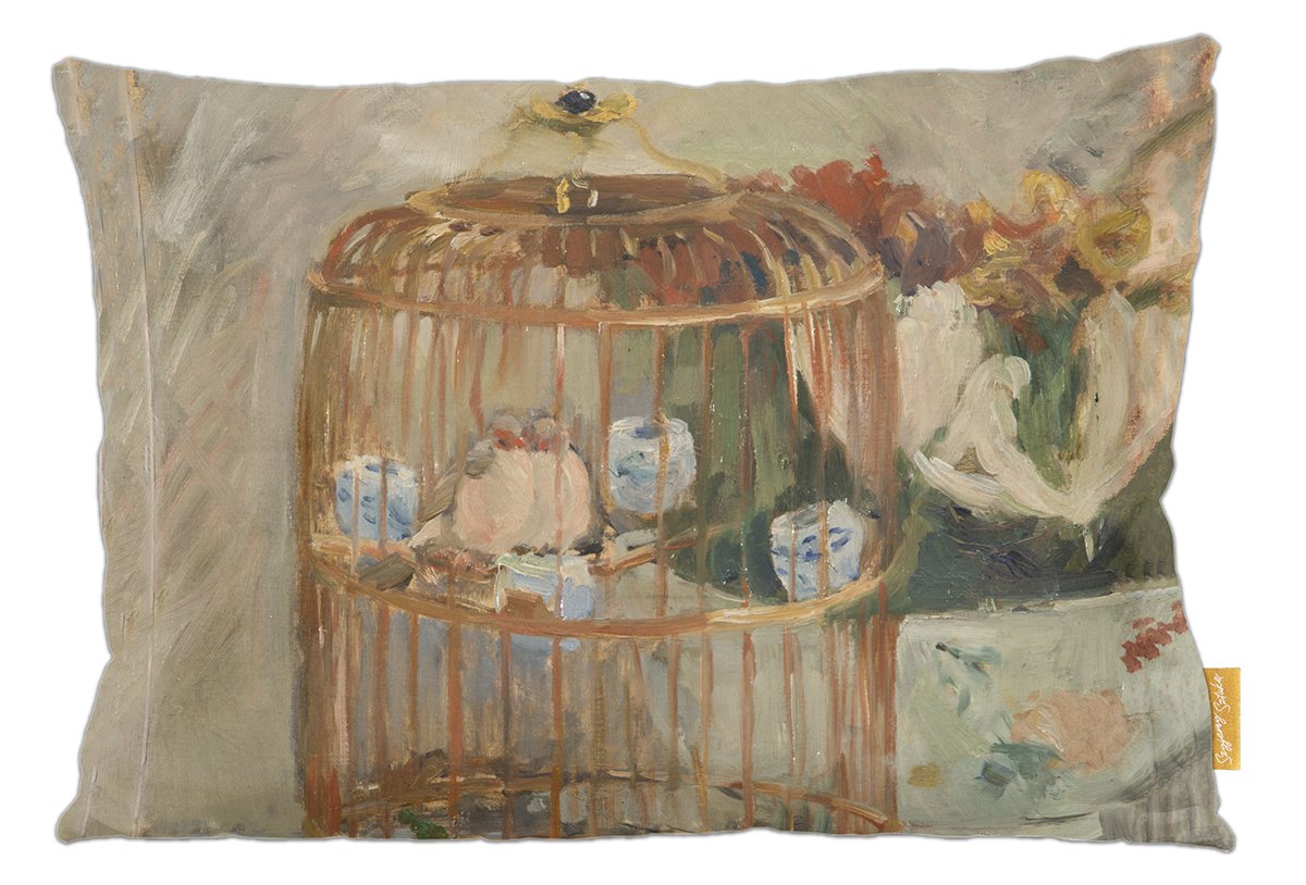 Poduszka dekoracyjna na prezent z obrazem Klatka Berthe Morisot Szyjemy Sztukę