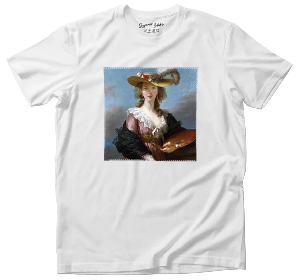 Koszulka z naszywką Autoportret w słomkowym kapeluszu Élisabeth Vigée-Lebrun