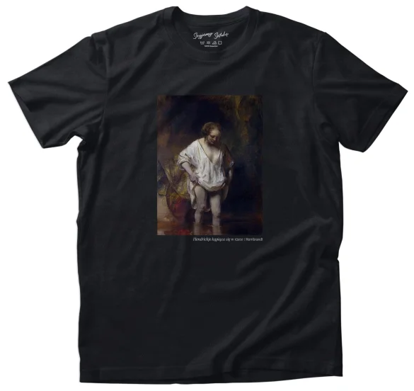 Koszulka z nadrukiem Hendrickje kąpiąca się w rzece Rembrandt