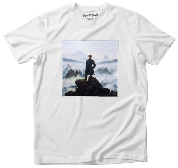 Koszulka z naszywką Wędrowiec nad morzem mgły Caspar David Friedrich