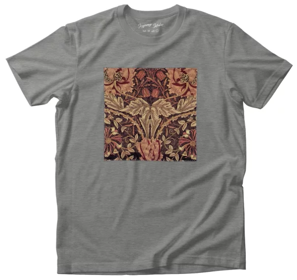 Koszulka z naszywką Tkanina z wiciokrzewem William Morris