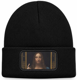 Czapka zimowa Zbawiciel świata Leonardo da Vinci – czarna