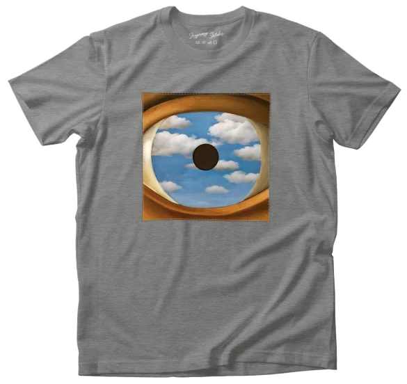 Koszulka z naszywką Fałszywe lustro René Magritte