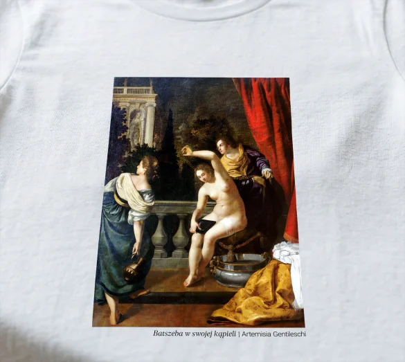 Koszulka z nadrukiem Batszeba w swojej kąpieli Artemisia Gentileschi