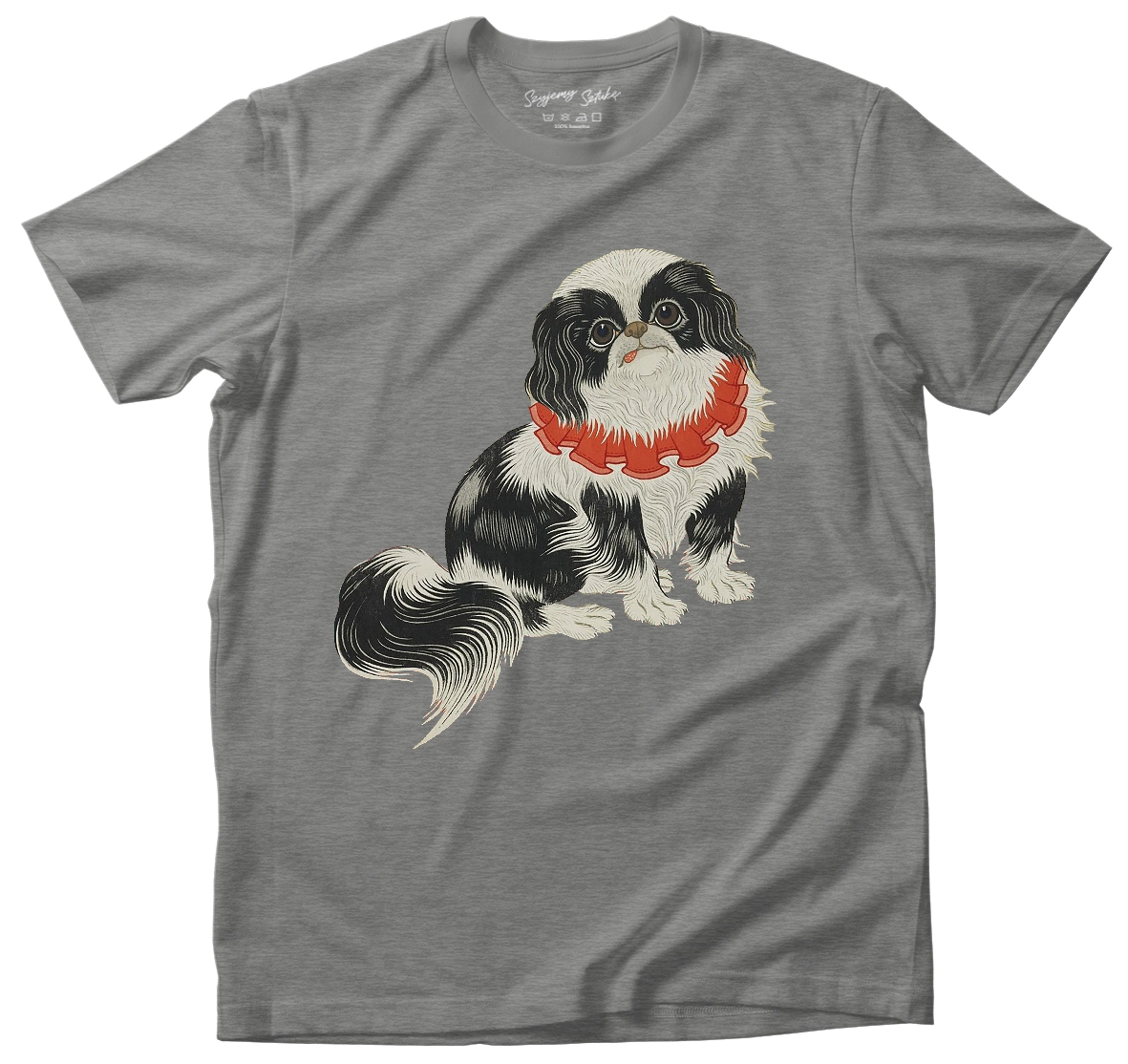 Koszulka Pies pekińczyk Ohara Koson– koszulka z nadrukiem obrazu, t-shirt ze sztuką