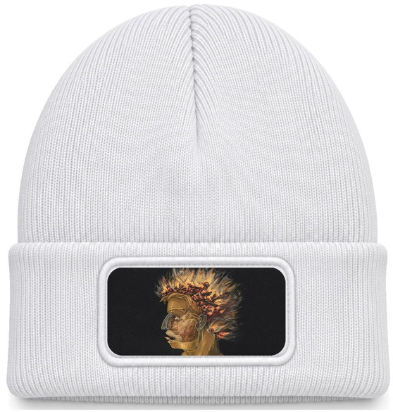 Czapka zimowa Ogień Giuseppe Arcimboldo – biała