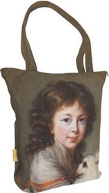 Torba na ramię shopper Portret Elżbiety Mniszchówny z pieskiem Élisabeth Vigée-Lebrun