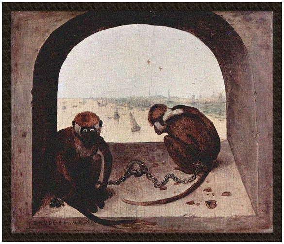 Naszywka Dwie małpy Pieter Bruegel starszy