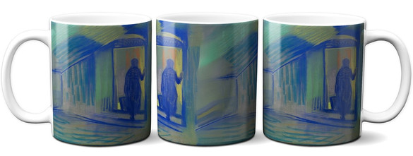 Kubek Alte Frau beim Betreten von Schloss Pretzfeld (Stara kobieta wchodząca do zamku Pretzfeld) Curt Herrmann