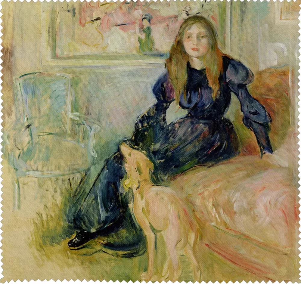 Ściereczka do okularów Julie Manet i jej piesek Laërte Berthe Morisot