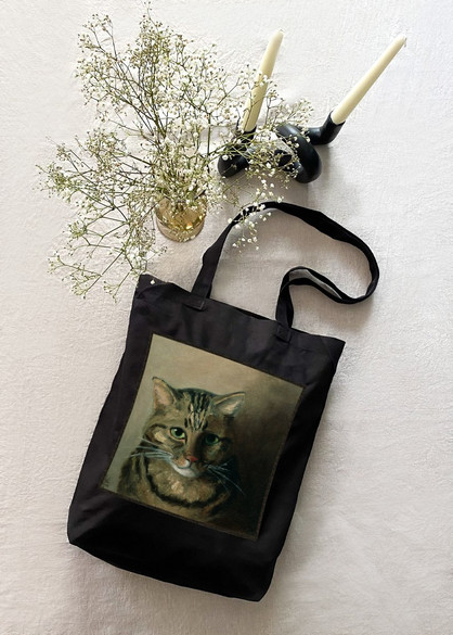 Torba z naszywką Studium głowy kota tabby Louis Wain