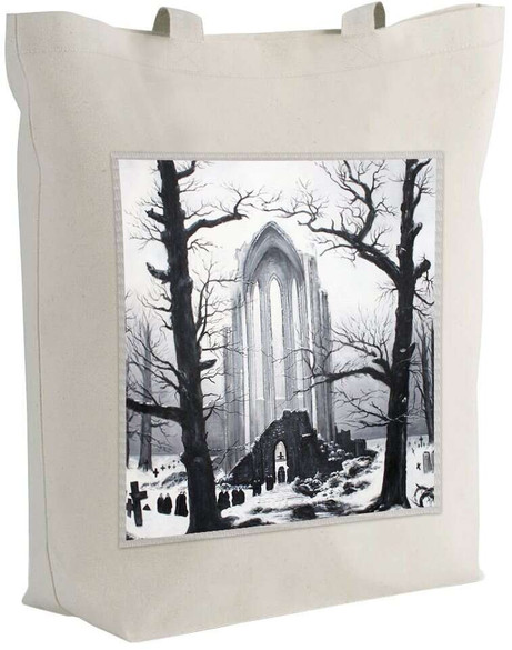 Torba z naszywką Cmentarz w śniegu Caspar David Friedrich