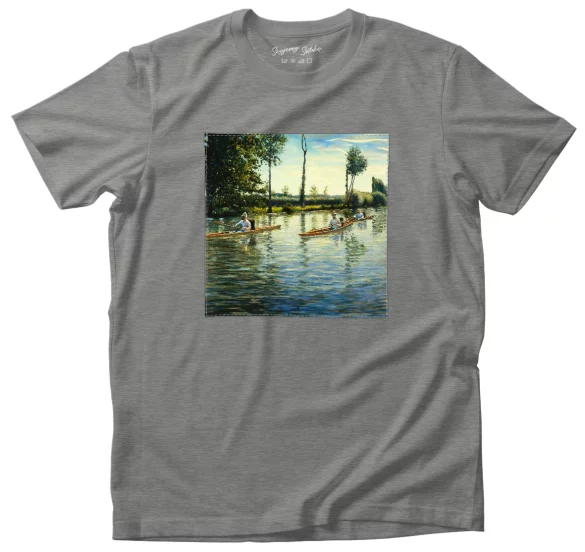 Koszulka z naszywką Rejs łodzią na rzece Yerres Gustave Caillebotte