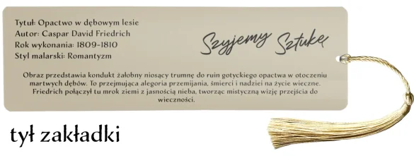 Zakładka do książki Opactwo w dębowym lesie Caspar David Friedrich