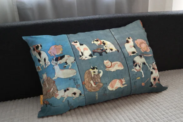 Poduszka Przysłowia Ilustrowane przez Koty Utagawa Kuniyoshi