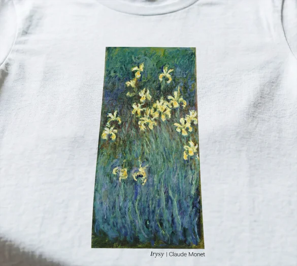 Koszulka z nadrukiem Irysy Claude Monet