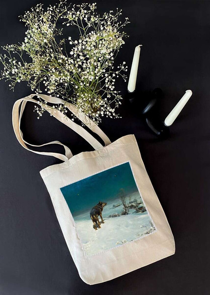 Torba z naszywką Wilk Alfred Wierusz-Kowalski