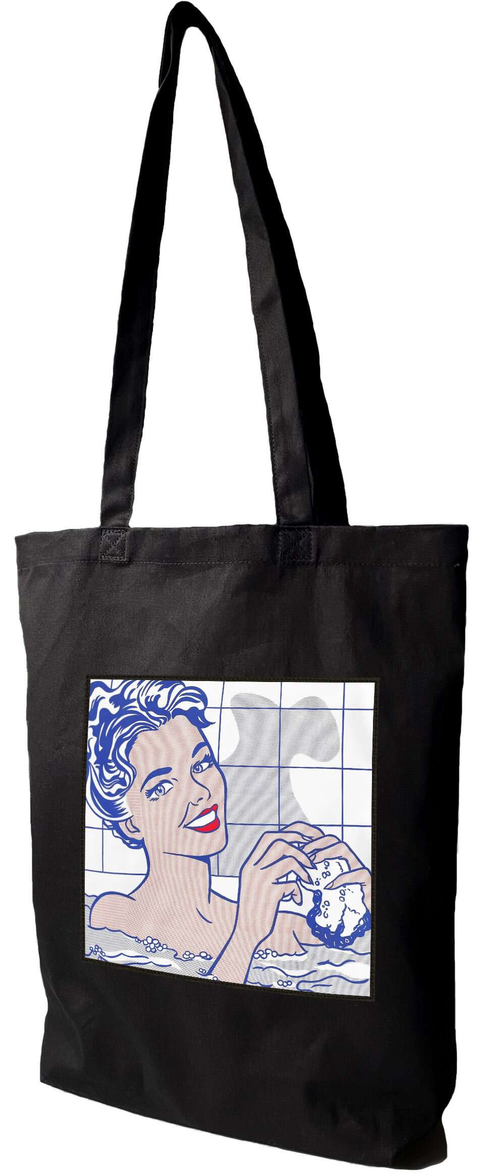 Torba z naszywką Woman in Bath Roy Lichtenstein, Czarna