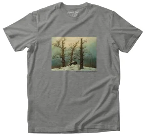 Koszulka z nadrukiem Dolmen w śniegu Caspar David Friedrich