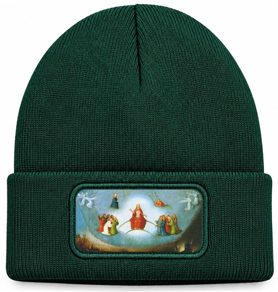 Czapka zimowa Sąd Ostateczny Hieronim Bosch – zielona
