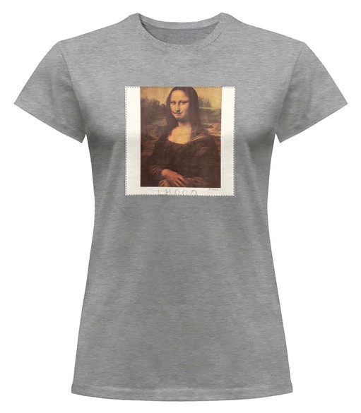 Bluzka damska z naszywką  L.H.O.O.Q. Marcel Duchamp