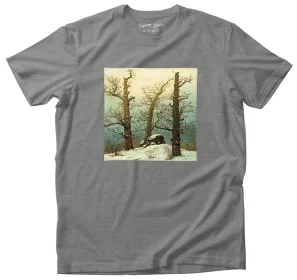 Koszulka z nadrukiem Dolmen w śniegu Caspar David Friedrich