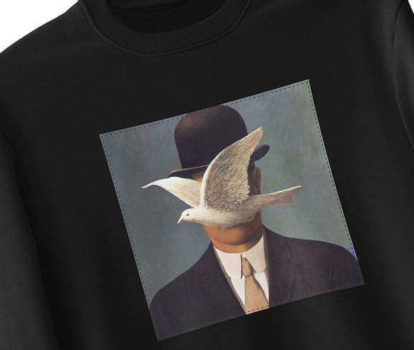 Bluza z naszywką Mężczyzna w meloniku René Magritte