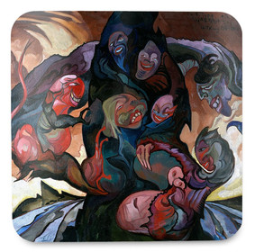 Podkładka pod kubek Kompozycja fantastyczna, Wizja z maskami Witkacy