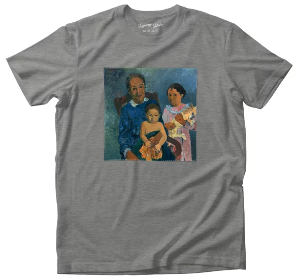 Koszulka z naszywką Polinezyjska kobieta z dziećmi Paul Gauguin