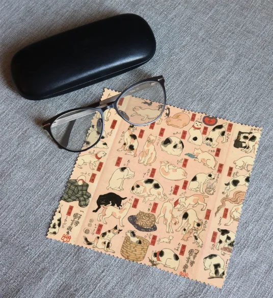 Ściereczka do okularów 55 kotów reprezentujących pięćdziesiąt trzy stacje Tokaido Utagawa Kuniyoshi