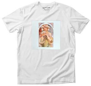 Koszulka z naszywką Kwiat Alfons Mucha