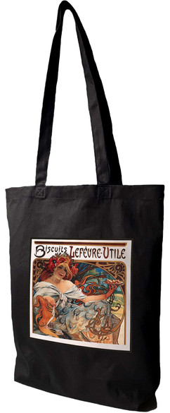 Torba z naszywką Biscuits Lefevre Utile Alfons Mucha