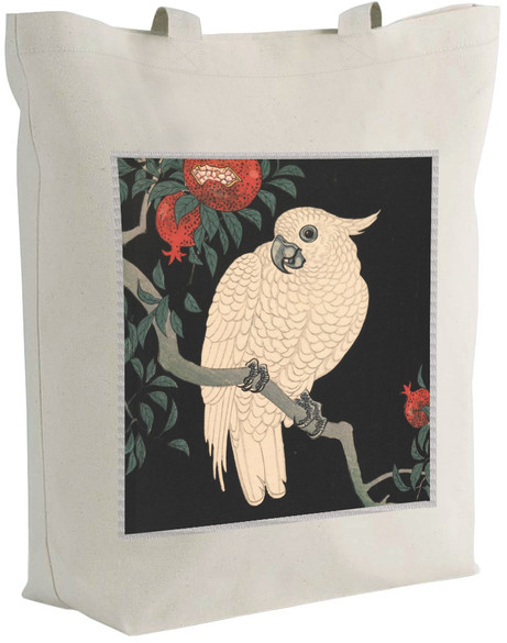 Torba z naszywką Biała papuga i granat Ohara Koson