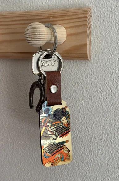 Brelok Samuraj Kiyokazu z naginatą Utagawa Kuniyoshi