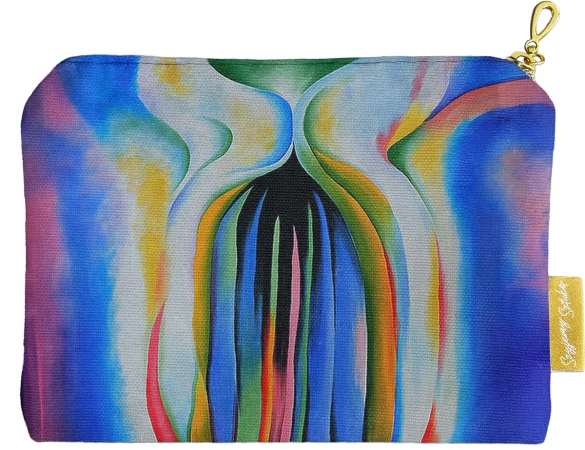 Kosmetyczka mini Szare linie z czarnym, niebieskim i żółtym Georgia O’Keeffe