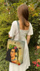 Torba na ramię shopper Frida z legwanem – portret inspirowany Fridą Kahlo