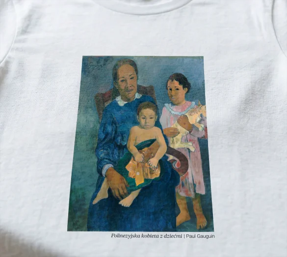 Koszulka z nadrukiem Polinezyjska kobieta z dziećmi Paul Gauguin