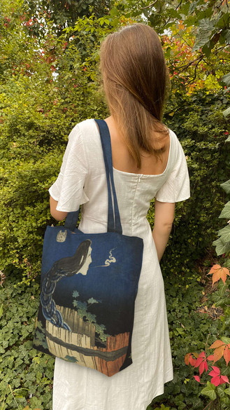 Torba na ramię shopper Dwór talerzy (Sara yashiki) Katsushika Hokusai