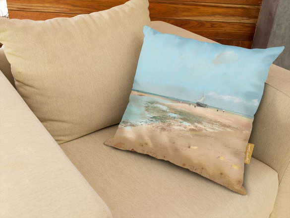 Poduszka Plaża podczas odpływu (ujście rzeki) Edgar Degas