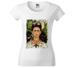 Bluzka damska Autoportret z cierniowym naszyjnikiem i kolibrem Frida Kahlo