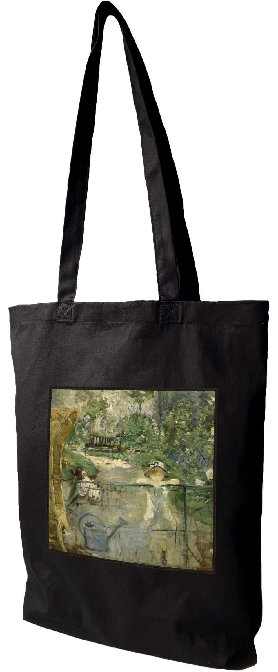 Torba z naszywką Krzesło do kosza Berthe Morisot, Czarna