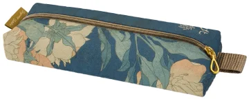 Piórnik szkolny prostokątny Kanarek i piwonia Katsushika Hokusai