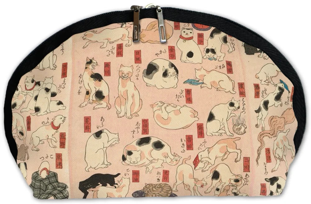 Kosmetyczka 55 kotów reprezentujących pięćdziesiąt trzy stacje Tokaido Utagawa Kuniyoshi