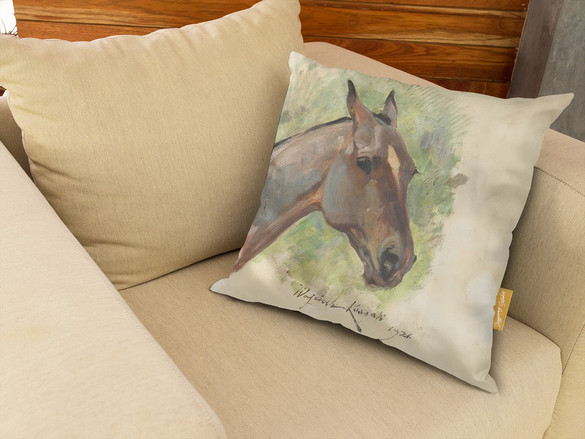 Poduszka Głowa gniadego konia Wojciech Kossak