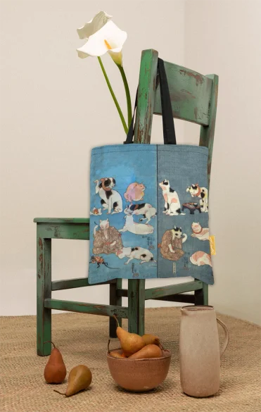 Torba na ramię Przysłowia Ilustrowane przez Koty Utagawa Kuniyoshi