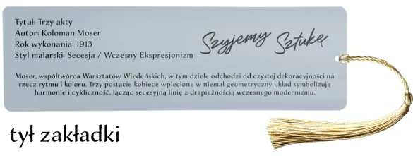 Zakładka do książki Trzy Gracje Koloman Moser