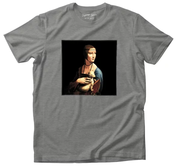 Koszulka z naszywką Dama z gronostajem Leonardo da Vinci