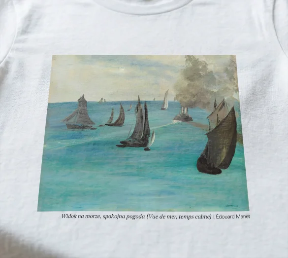 Koszulka z nadrukiem Widok na morze, spokojna pogoda (Vue de mer, temps calme) Édouard Manet